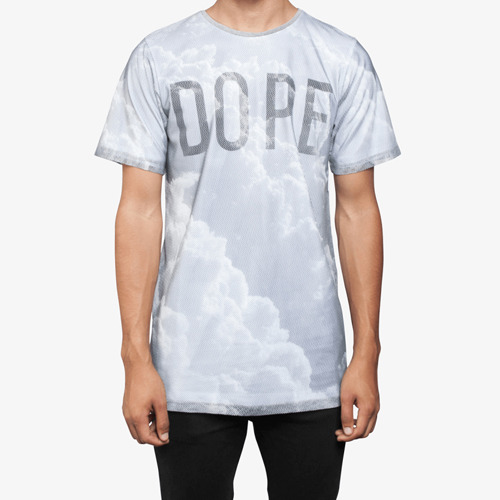 DOPE Clouded Mesh Overlay Tee White
