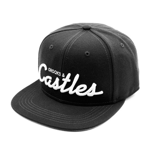 CROOKS &amp; CASTLES Men&#039;s Woven Snapback Cap - Team Castles (Black) 