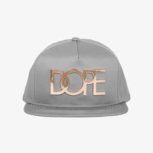 DOPE Gold Logo Snapback (Light Grey)