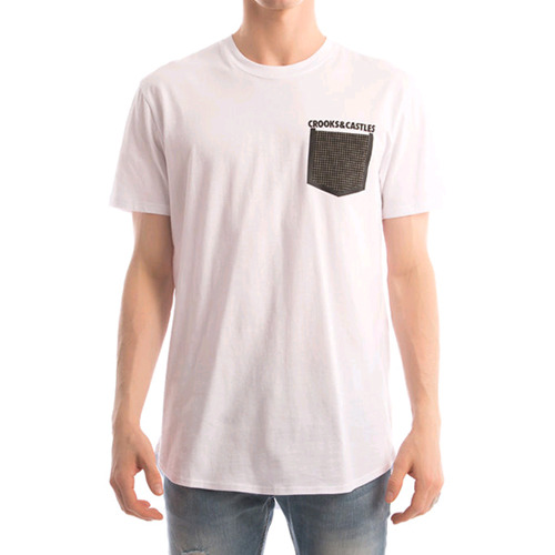 CROOKS &amp; CASTLES Men&#039;s Knit Pocket T-Shirt - Stonewall (White) 
