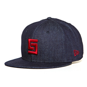 CROOKS &amp; CASTLES Mens Woven Fitted Cap - Greco Denim [2]