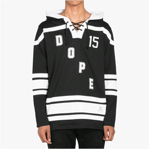 DOPE Varsity Throwback Hockey Pullover (Black) 