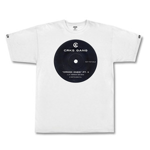 CROOKS &amp; CASTLES Men&#039;s Knit Crew T-Shirt - Crooks Vinyl (White)