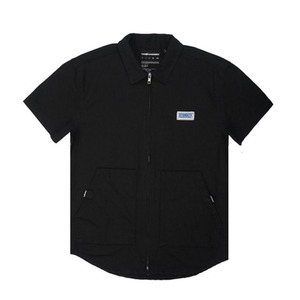 The Hundreds Franklin zip-up woven shirt (BLACK)