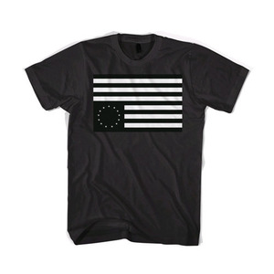 BLACKSCALE Rebel Flag T-Shirt Black/White