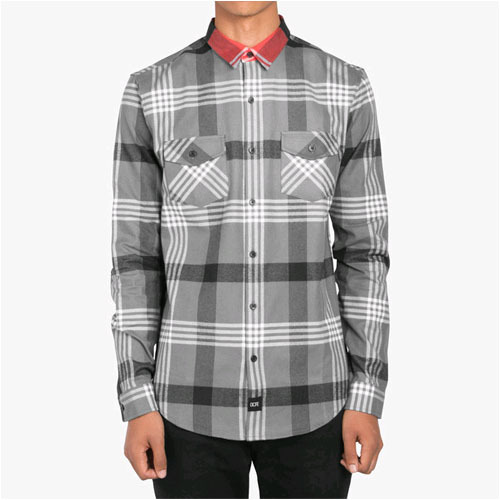 DOPE Contrast Color Flannel Button Up (Black) 