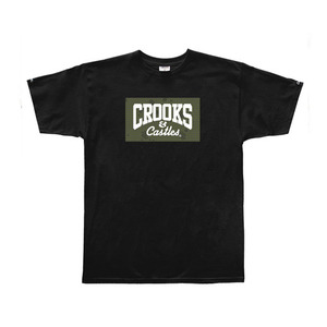 CROOKS &amp; CASTLES Men&#039;s Knit Crew T-Shirt - Grid Camo Core Logo