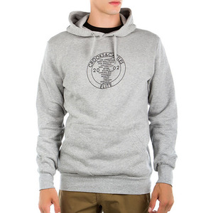 CROOKS &amp; CASTLES Knit Hooded Pullover - Worldwide (Heather Grey) 