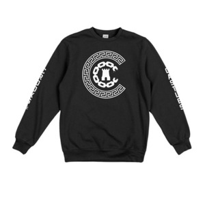 CROOKS &amp; CASTLES Knit Crew Sweatshirt - Reigning (Black)