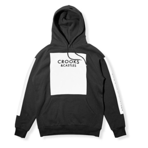 CROOKS &amp; CASTLES Knit Hooded Pullover - Thief (Black) 