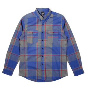 CROOKS &amp; CASTLES Woven L/S Shirt - 85 (Blue Plaid) 