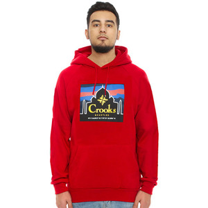 CROOKS &amp; CASTLES Knit Hooded Pullover - Mahal (True Red) 
