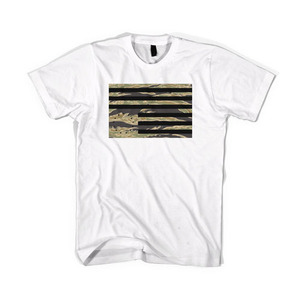 BLACKSCALE Tiger Camo Rebel Flag T-Shirt, White